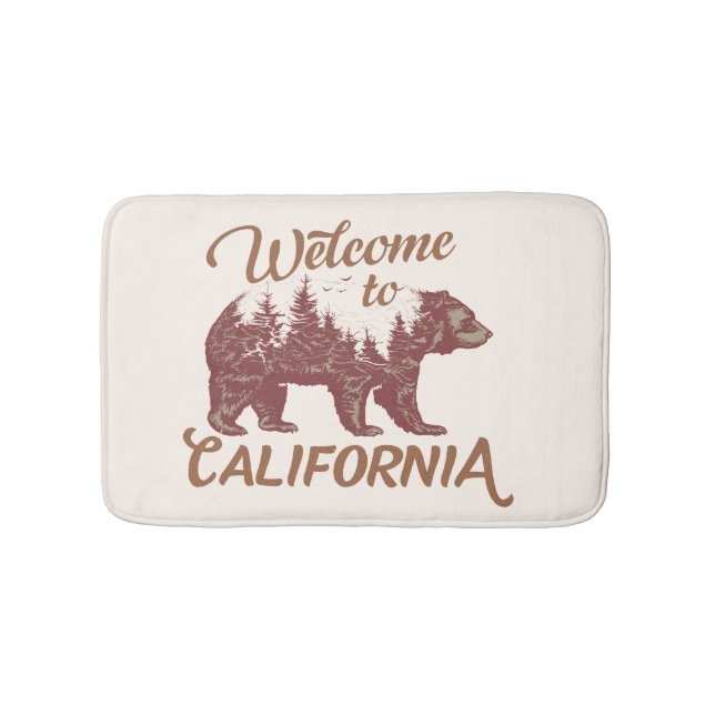 Tapis De Bain Bienvenue à California Bear Forest (Devant)