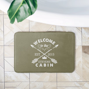 Tapis De Bain Bienvenue au Cabine   Flèches rustiques personnali