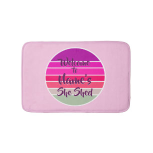 Tapis De Bain Bienvenue dans le Sunset rétro rétro de Name's She