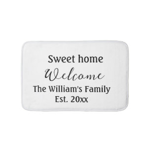 Tapis De Bain Bienvenue douce maison ajouter nom de famille anné