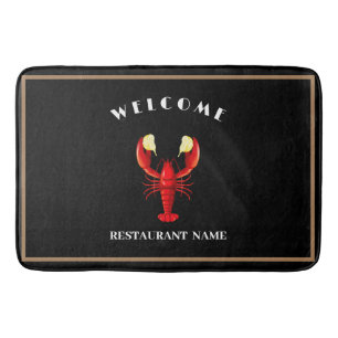 Tapis De Bain Bienvenue Nom du logo de la chaux de homard