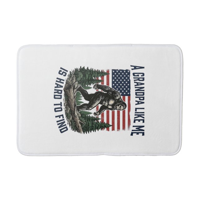 Tapis De Bain Bigfoot Grandpa Vintage American Flag Shirt Design (Devant)