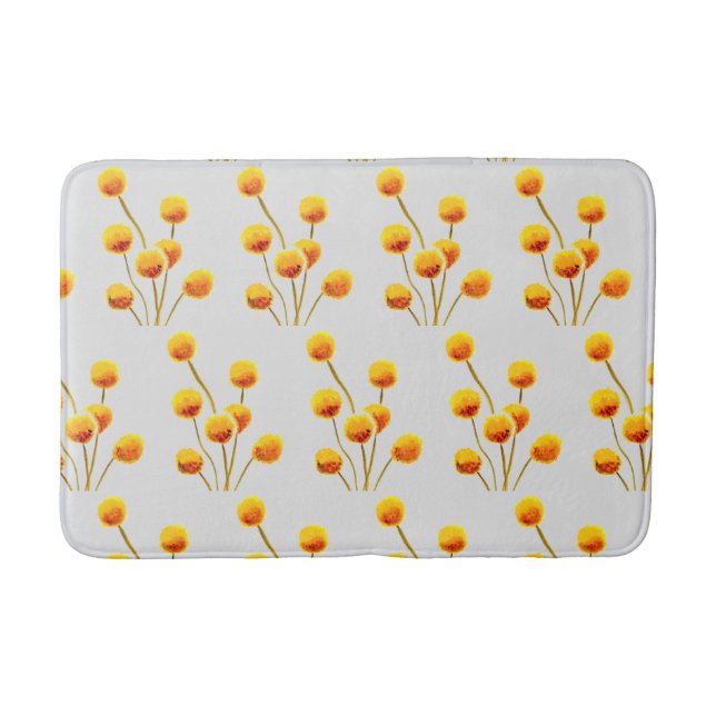 Tapis De Bain Billy bouton fleurs jaunes modernes (Devant)