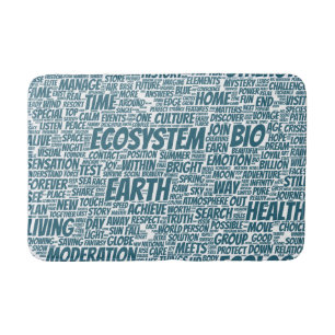 Tapis De Bain Bio Nuage de Mots Texte Modèle Biodiversité