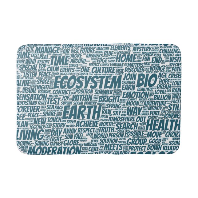 Tapis De Bain Bio Nuage de Mots Texte Modèle Biodiversité (Devant)