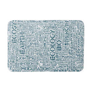 Tapis De Bain Bio Nuage de Mots Texte Motif Biodiversité