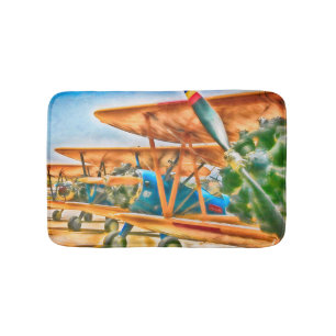 Tapis De Bain BiPlane PRÊT POUR MON PORTRAIT