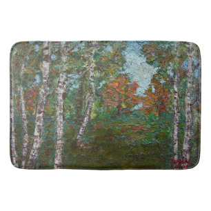 Tapis De Bain Birch Trees in a Woodland Forest (par Kimon Loghi)