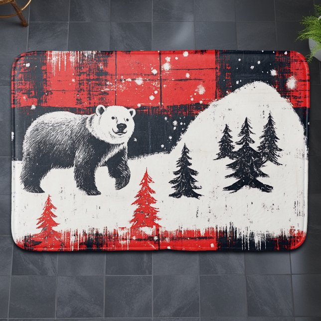 Tapis De Bain Bison rouge Plaids Ours polaire (Créateur téléchargé)