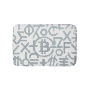 Tapis De Bain Bitcoin Street Art (Peinture Blanche n°2)