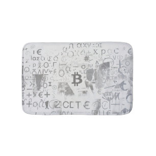 Tapis De Bain Bitcoin Street Art (Peinture Blanche n°3)