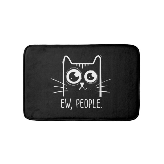 Tapis De Bain Black Cat Ew Personnes Drôle Amoureux des chats (Devant)
