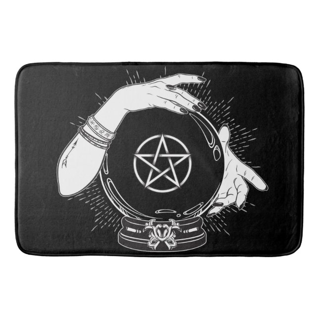 Tapis De Bain Black Mystic Fortune Teller Mystical Crystal Ball (Devant)