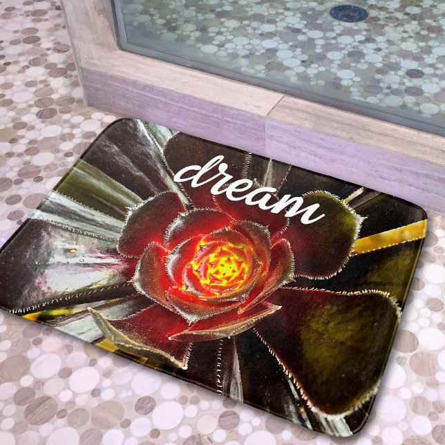 Tapis De Bain Black Orange Cactus Gros plan de la photographie D (Créateur téléchargé)