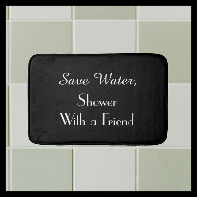 Tapis De Bain Black Save Water Drôle Plush Bain Mat (Créateur téléchargé)