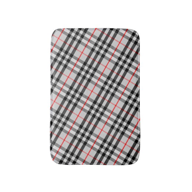 Tapis De Bain Black White Red Classic Checkered Fabric (Devant (Vertical))