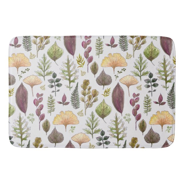 Tapis de bain blanc cassé aux feuilles d'automne a (Devant)