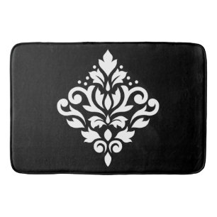 Tapis De Bain Blanc de conception de damassé de rouleau sur le