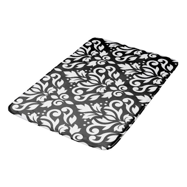 Tapis De Bain Blanc de motif de damassé de rouleau grand sur le (Angle)