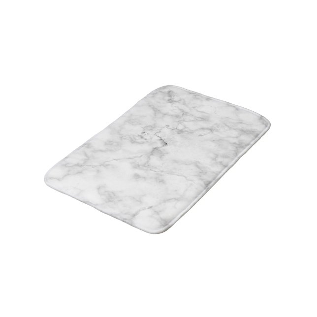 Tapis De Bain Blanc marbre (Angle)