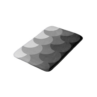 Tapis De Bain Blanc noir moderne et cercles de recouvrement gris
