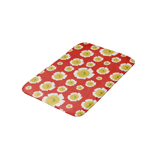 Tapis de bain blanc Poppy (Angle)
