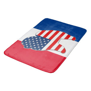 Tapis De Bain BLANC ROUGE ET mat de caisse/bain