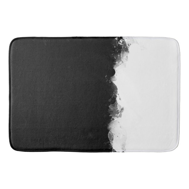 Tapis De Bain Blanc se fond avec le noir (Devant)