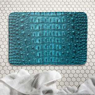 Tapis De Bain blanc turquoise bleu aqua imprimé