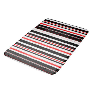 Tapis De Bain Blancs rouges et noirs