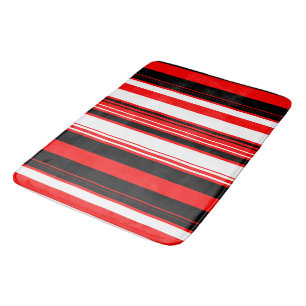 Tapis De Bain Blancs rouges et noirs