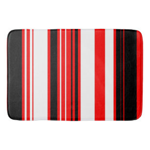 Tapis De Bain Blancs rouges et noirs