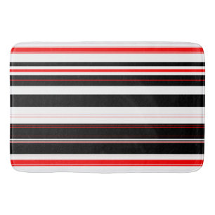 Tapis De Bain Blancs rouges et noirs