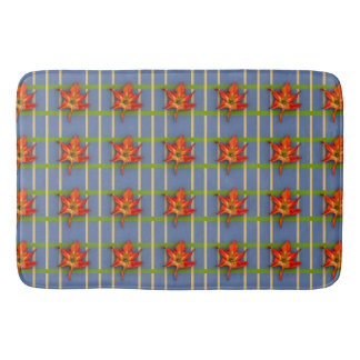 Tapis De Bain Bleu avec Amaryllis Bain Mat