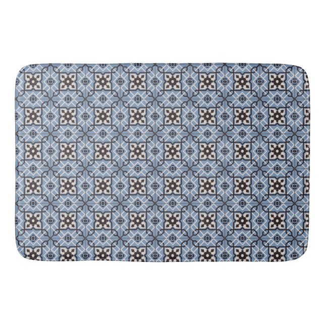 Tapis De Bain Bleu carrelé (Devant)