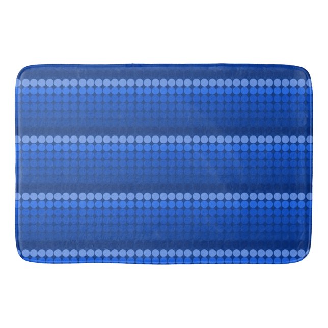 Tapis De Bain bleu clair à bleu foncé milieu du siècle mod point (Devant)