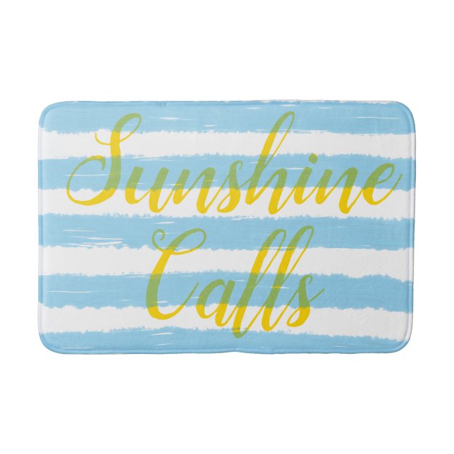 Tapis De Bain Bleu clair Blancs (Devant)