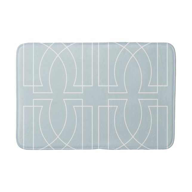 Tapis De Bain Bleu Clair Géométrique Moderne (Devant)
