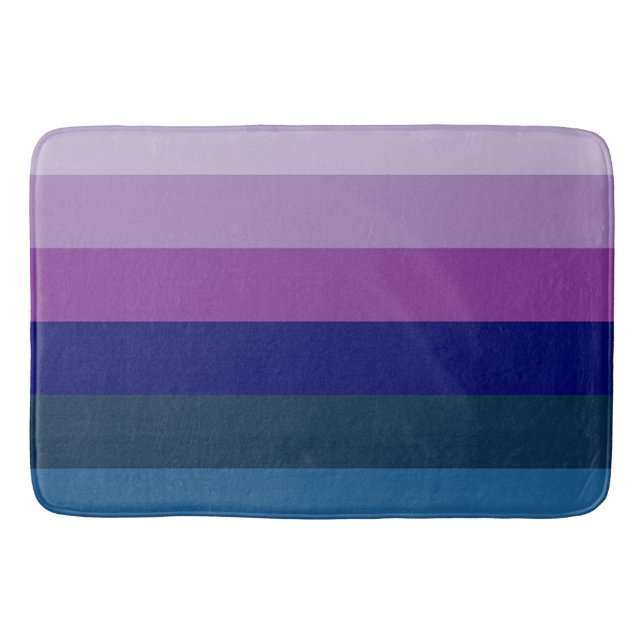 Tapis De Bain Bleu cosmique et rayures violettes (Devant)