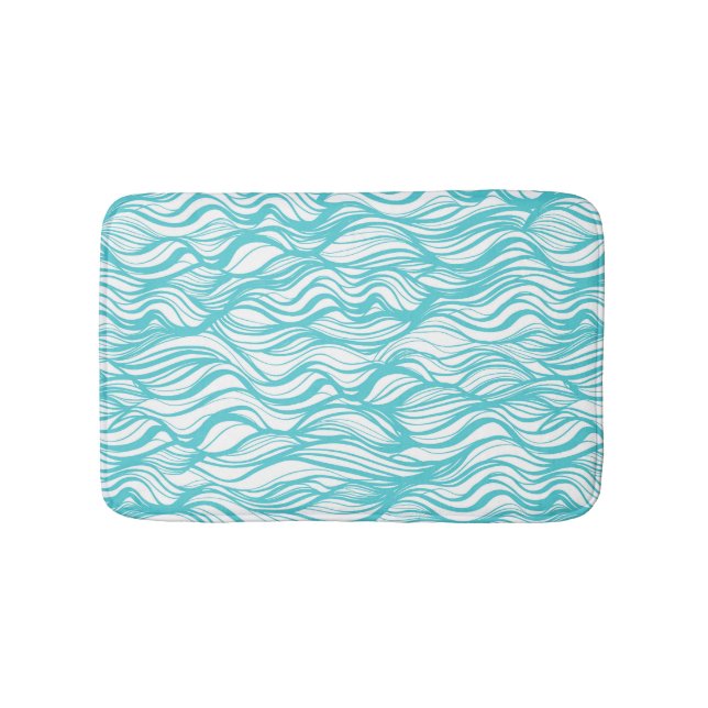 Tapis de bain bleu d'Aqua lunatique de ressacs (Devant)