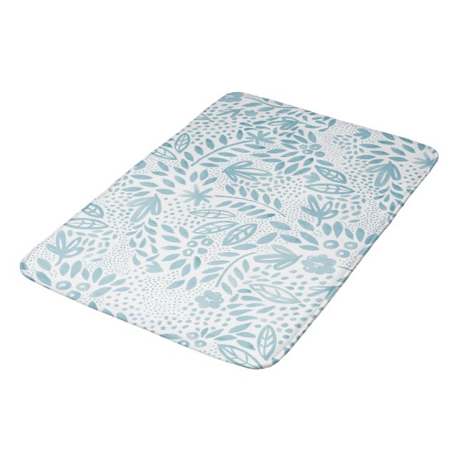 Tapis de bain bleu de belle (Angle)
