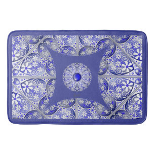 Tapis De Bain Bleu de dentelle en céramique de Grèce