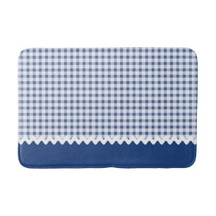 Tapis de bain bleu de guingan