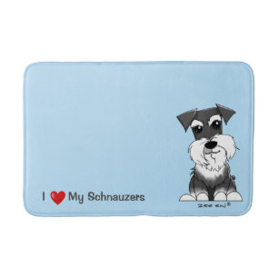 Tapis de bain bleu de Schnauzer