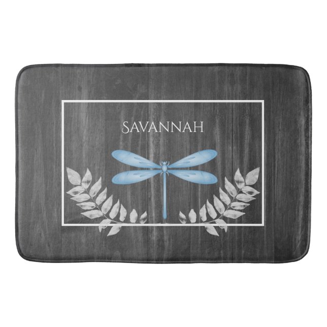 Tapis De Bain Bleu Dragonfly Russe Personnalisé Bain Mat (Devant)