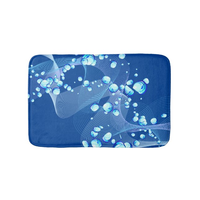 Tapis De Bain Bleu éclatant bulles Bain Mat (Devant)