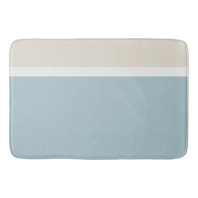 Tapis de bain bleu et blanc Coastal Calm Spa (Devant)