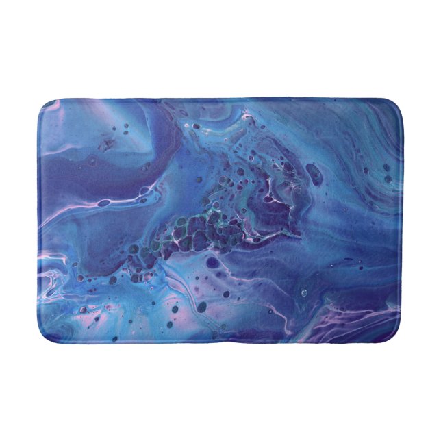 Tapis De Bain Bleu et marbre rose Résumé (Devant)