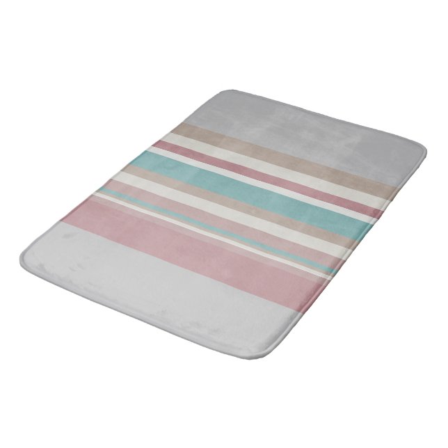 Tapis De Bain Bleu et rose clair (Angle)