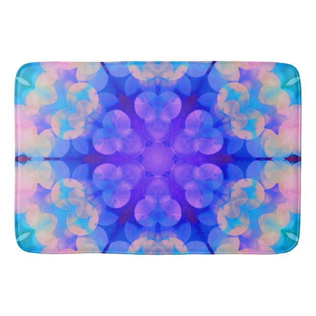 Tapis De Bain Bleu et rose Gradient Pastel Bubble Art (Devant)